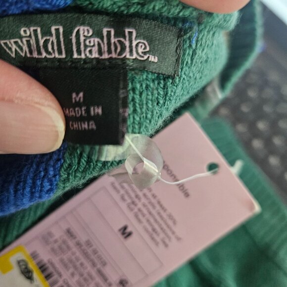 Wild Fable Womems Med Sweater Vest Oversized Cable-Knit V-Neck Blue & Green - Picture 9 of 9